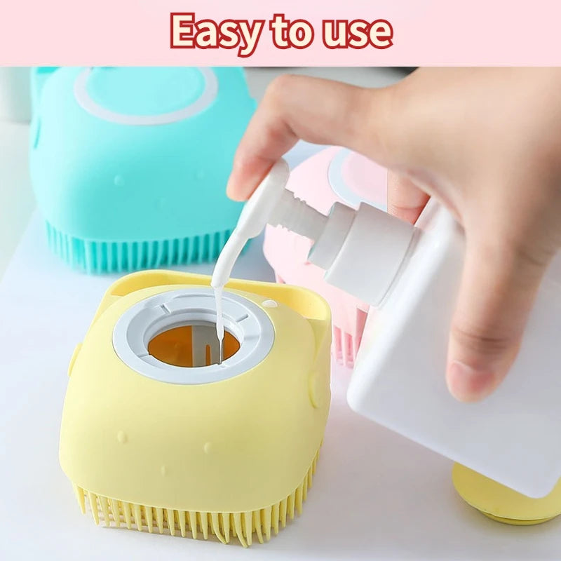 Silicone Pet Bath Massage Brush Gloves for Dogs & Cats – Soft Grooming & Shedding Cleaner