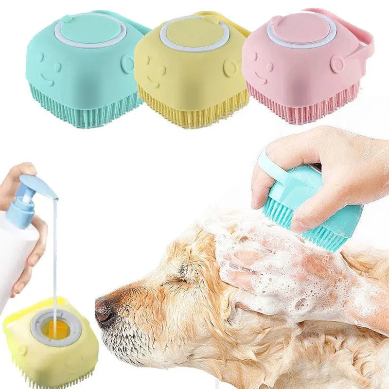 Silicone Pet Bath Massage Brush Gloves for Dogs & Cats – Soft Grooming & Shedding Cleaner