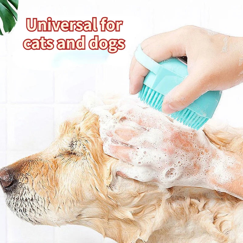 Silicone Pet Bath Massage Brush Gloves for Dogs & Cats – Soft Grooming & Shedding Cleaner