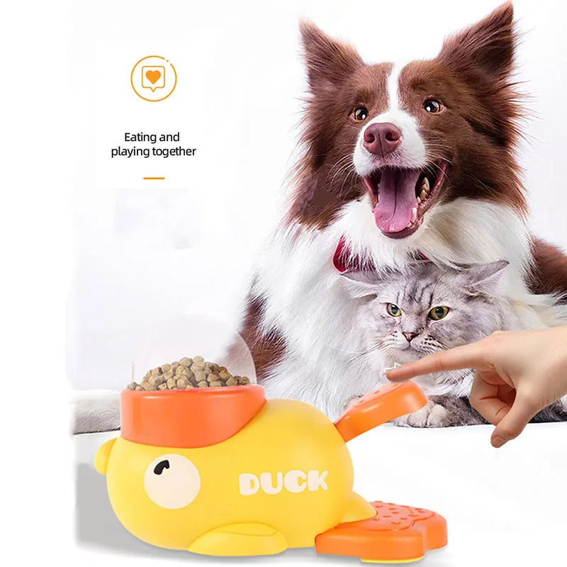 Interactive Duck Pet Feeder Toy