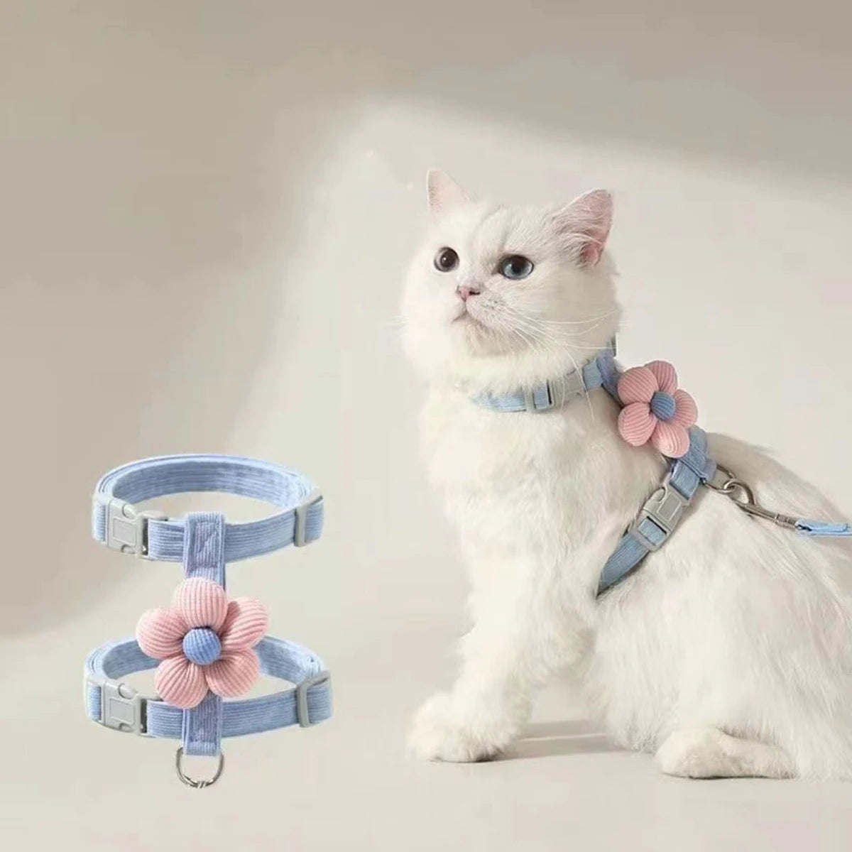 Adjustable Cat & Dog Harness Set