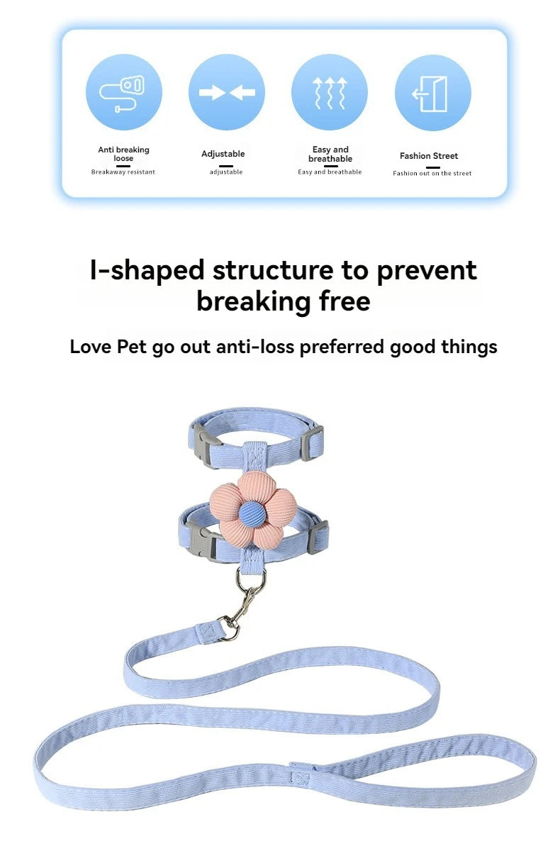 Adjustable Cat & Dog Harness Set