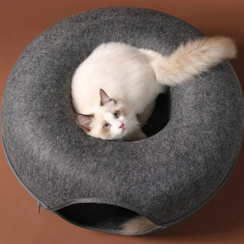 Cozy Donut Bed for Cats
