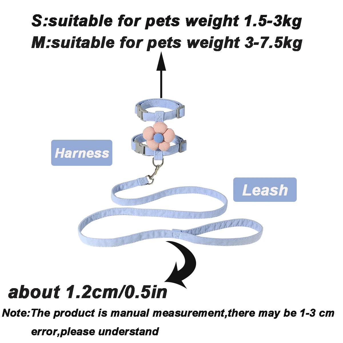 Adjustable Cat & Dog Harness Set