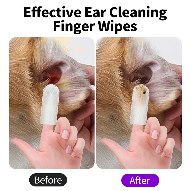Pet Ear Cleaning Wipes for Cats & Dogs