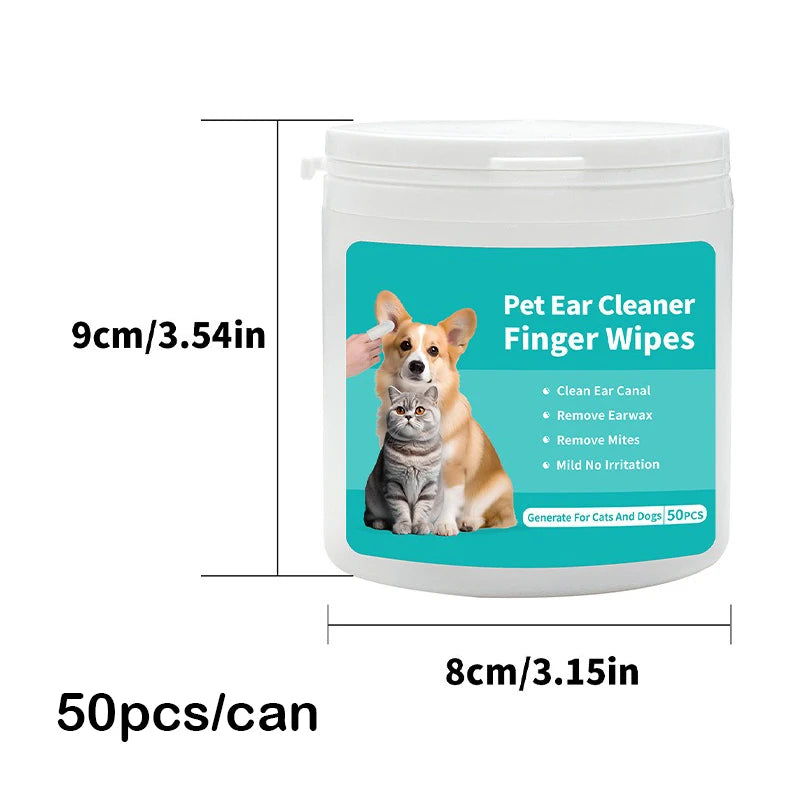 Pet Ear Cleaning Wipes for Cats & Dogs