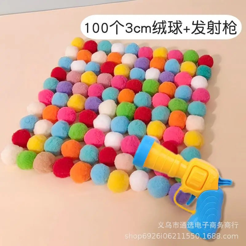 Cat Shooting Toy with Plush Balls