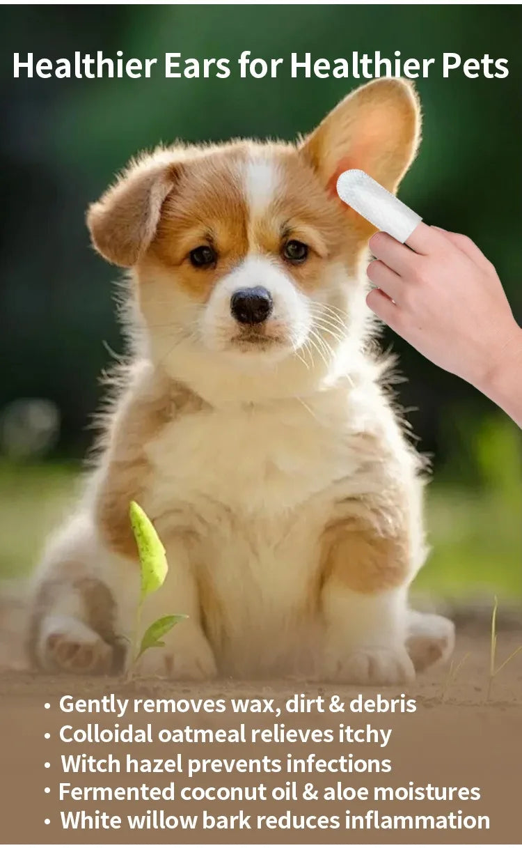 Pet Ear Cleaning Wipes for Cats & Dogs