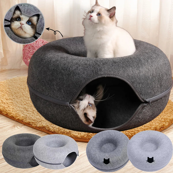 Cozy Donut Bed for Cats