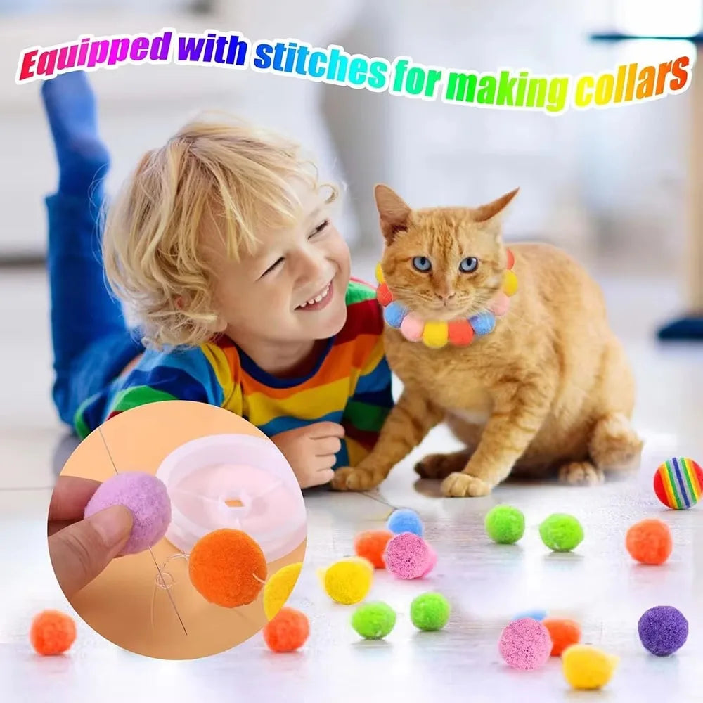 Cat Shooting Toy with Plush Balls