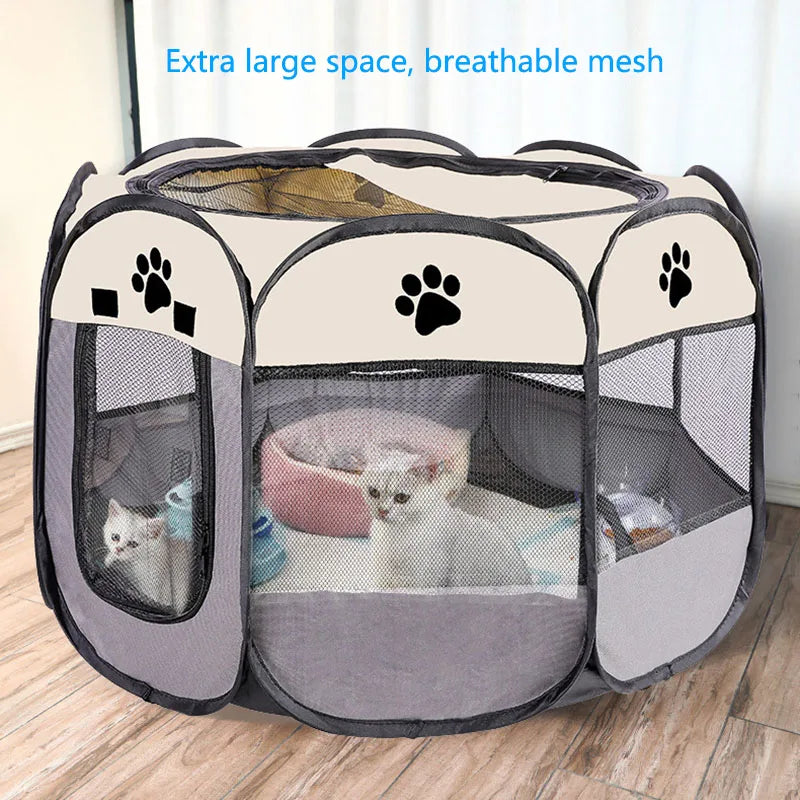 Foldable Pet Kennel for Cats & Dogs