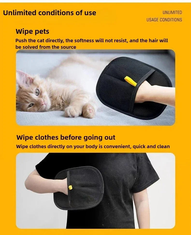 Pet Hair Removal Gloves for Dogs & Cats