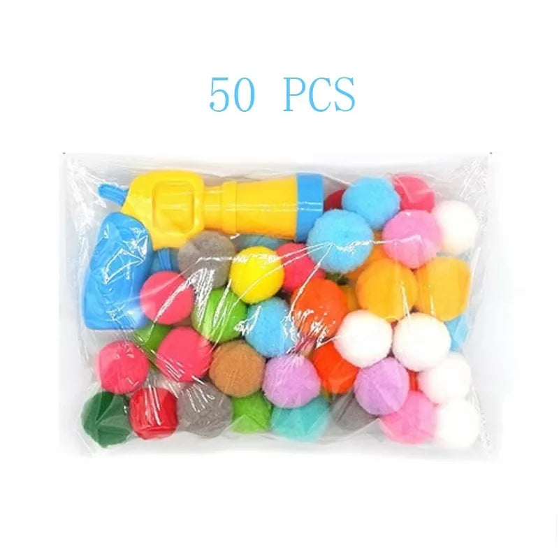 Cat Shooting Toy with Plush Balls