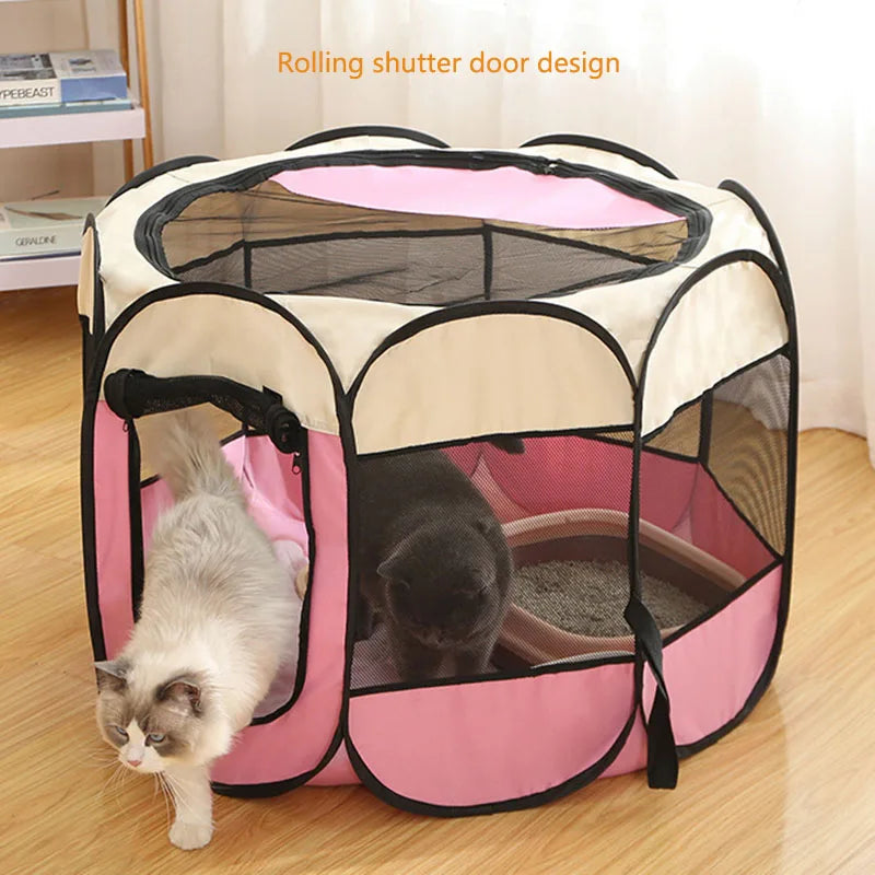 Foldable Pet Kennel for Cats & Dogs