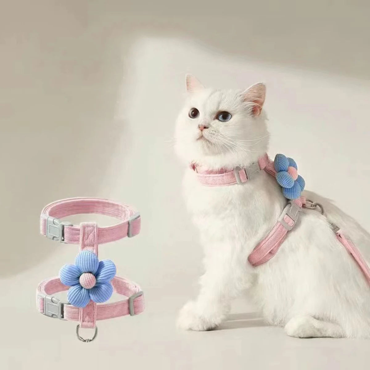 Adjustable Cat & Dog Harness Set